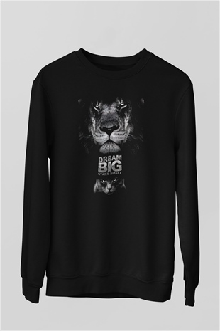 Aslan Siyah Unisex Sweatshirt