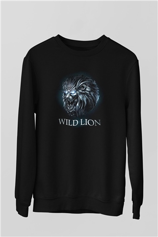 Aslan Siyah Unisex Sweatshirt
