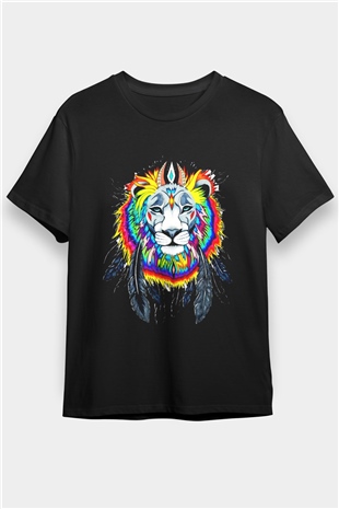 Aslan Siyah Unisex Tişört T-Shirt - TişörtFabrikası
