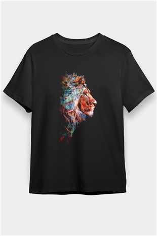 Aslan Siyah Unisex Tişört T-Shirt - TişörtFabrikası