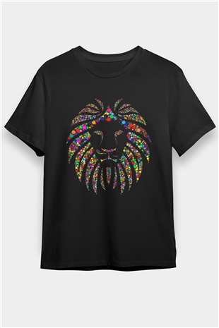 Aslan Siyah Unisex Tişört T-Shirt - TişörtFabrikası