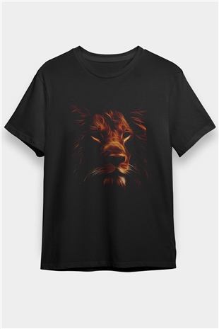 Aslan Siyah Unisex Tişört T-Shirt - TişörtFabrikası