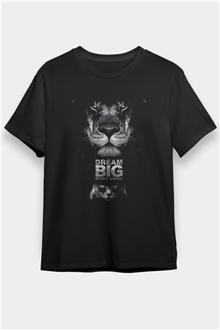 Aslan Siyah Unisex Tişört T-Shirt - TişörtFabrikası