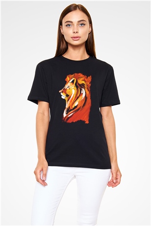 Aslan Siyah Unisex Tişört T-Shirt - TişörtFabrikası