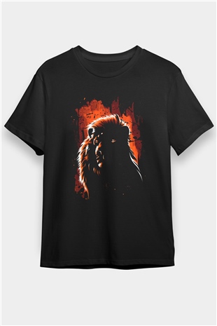 Aslan Siyah Unisex Tişört T-Shirt - TişörtFabrikası