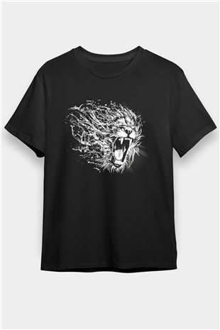 Aslan Siyah Unisex Tişört T-Shirt - TişörtFabrikası