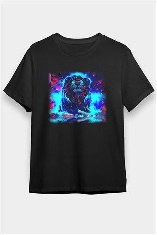 Aslan Siyah Unisex Tişört T-Shirt - TişörtFabrikası