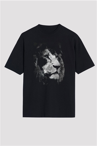 Aslan Siyah Oversize Tişört Oversize T-shirt - TişörtFabrikası