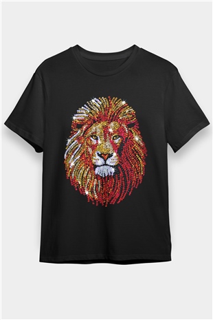 Aslan Siyah Unisex Tişört T-Shirt - TişörtFabrikası