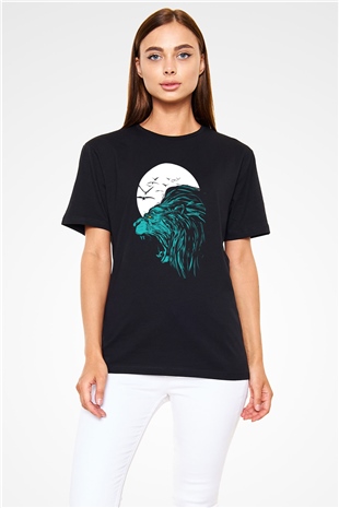 Aslan Siyah Unisex Tişört T-Shirt - TişörtFabrikası