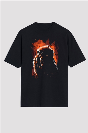 Aslan Siyah Oversize Tişört Oversize T-shirt - TişörtFabrikası