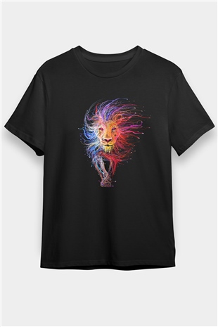 Aslan Siyah Unisex Tişört T-Shirt - TişörtFabrikası
