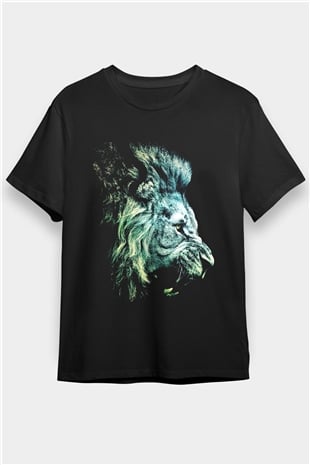 Aslan Siyah Unisex Tişört T-Shirt - TişörtFabrikası