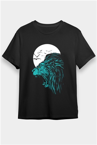 Aslan Siyah Unisex Tişört T-Shirt - TişörtFabrikası