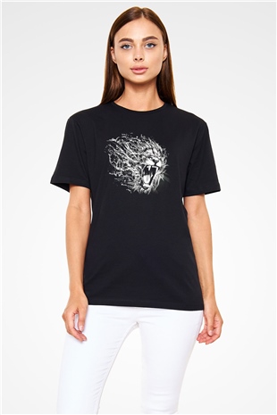 Aslan Siyah Unisex Tişört T-Shirt - TişörtFabrikası