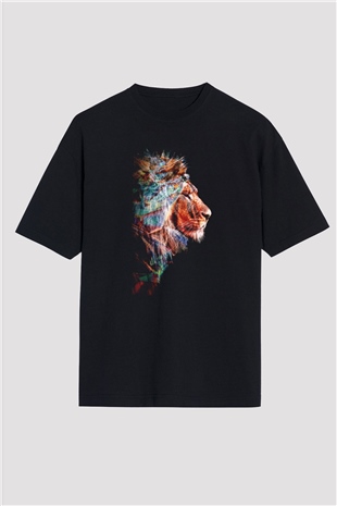 Aslan Siyah Oversize Tişört Oversize T-shirt - TişörtFabrikası