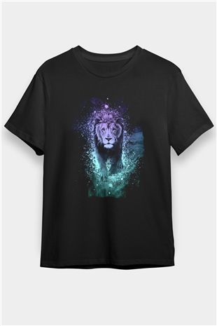 Aslan Siyah Unisex Tişört T-Shirt - TişörtFabrikası