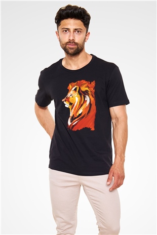 Aslan Siyah Unisex Tişört T-Shirt - TişörtFabrikası