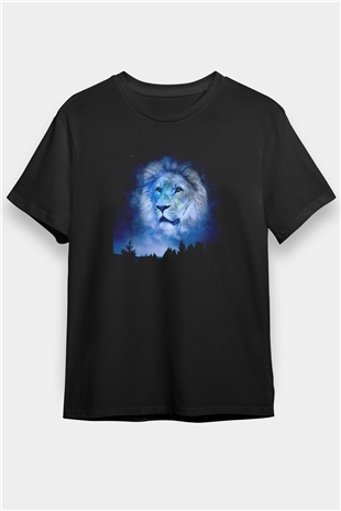 Aslan Siyah Unisex Tişört T-Shirt - TişörtFabrikası