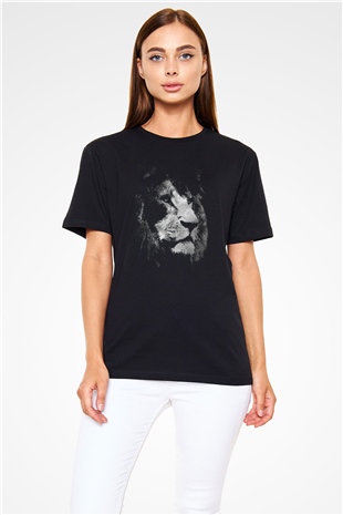 Aslan Siyah Unisex Tişört T-Shirt - TişörtFabrikası