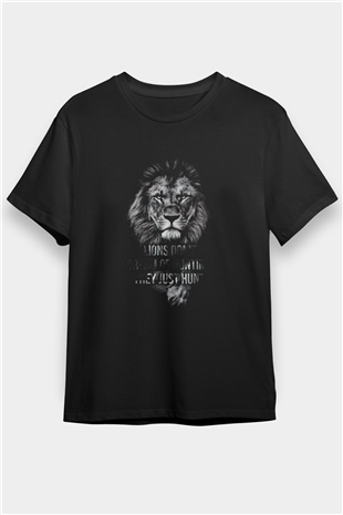 Aslan Siyah Unisex Tişört T-Shirt - TişörtFabrikası