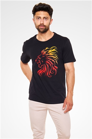 Aslan Siyah Unisex Tişört T-Shirt - TişörtFabrikası