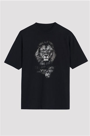Aslan Siyah Oversize Tişört Oversize T-shirt - TişörtFabrikası