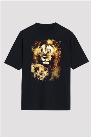 Aslan Siyah Oversize Tişört Oversize T-shirt - TişörtFabrikası