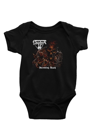Asphyx Baskılı Unisex Siyah Bebek Body - Zıbın