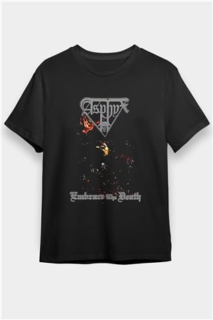 Asphyx Baskılı Unisex Siyah Tişört - Tshirt