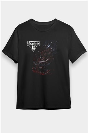 Asphyx Baskılı Unisex Siyah Tişört - Tshirt