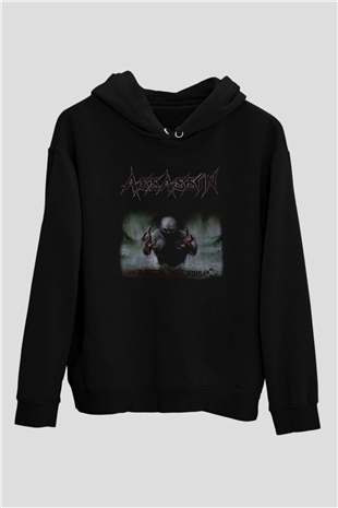 Assassin Siyah Unisex Kapüşonlu Sweatshirt