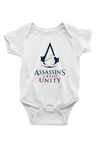 Assassins Creed Baskılı Beyaz Unisex Bebek Body - Zıbın