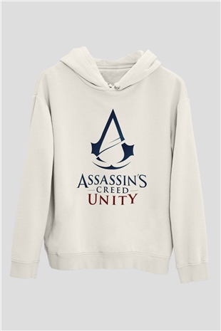 Assassins Creed Beyaz Unisex Kapşonlu Sweatshirt