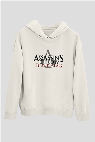 Assassins Creed Beyaz Unisex Kapşonlu Sweatshirt