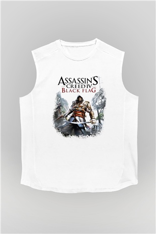 Assassins Creed Beyaz Unisex Kolsuz Tişört