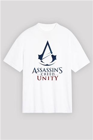 Assassins Creed Beyaz Unisex Oversize Tişört T-Shirt