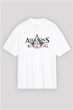 Assassins Creed Beyaz Unisex Oversize Tişört T-Shirt