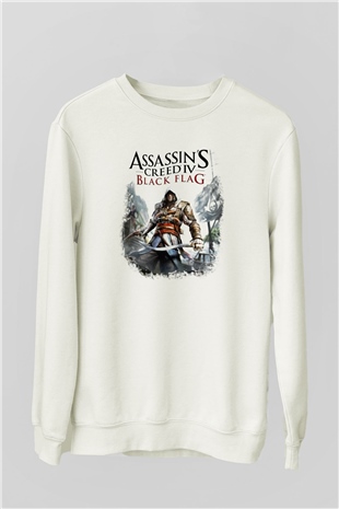 Assassins Creed Beyaz Unisex Sweatshirt