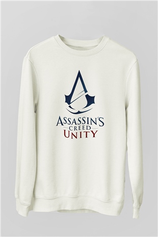 Assassins Creed Beyaz Unisex Sweatshirt