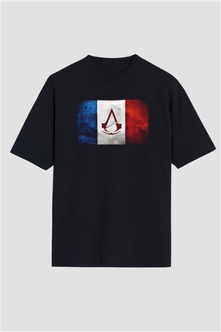 Assassins Creed Siyah Unisex Oversize Tişört T-Shirt