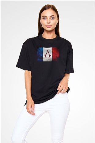 Assassins Creed Siyah Unisex Oversize Tişört T-Shirt