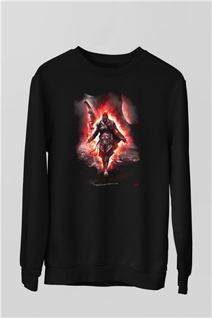 Assassins Creed Siyah Unisex Sweatshirt