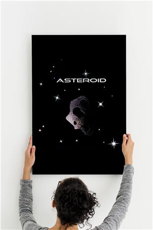 Asteroit Desenli Ahşap Mdf Tablo 40 cm x 60 cm