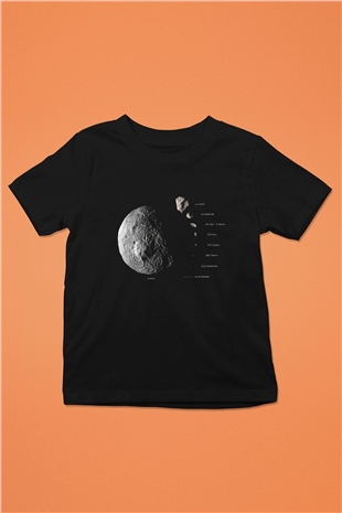 Asteroit Siyah Unisex Çocuk Tişört