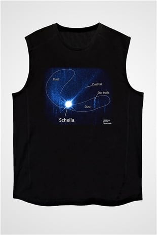 Asteroit Siyah Unisex Kolsuz Tişört