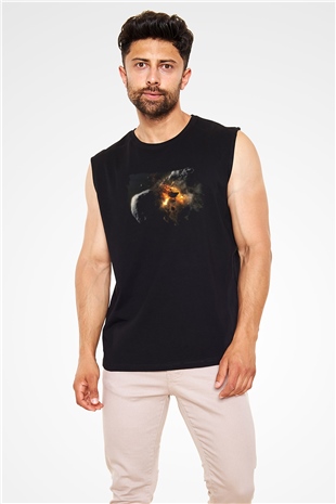 Asteroit Siyah Unisex Kolsuz Tişört