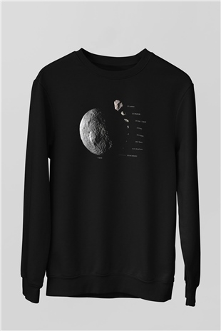 Asteroit Siyah Unisex Sweatshirt