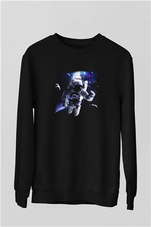 Asteroit Siyah Unisex Sweatshirt