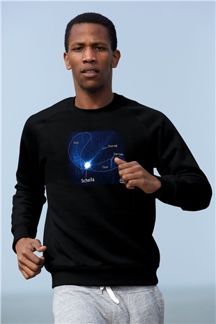 Asteroit Siyah Unisex Sweatshirt